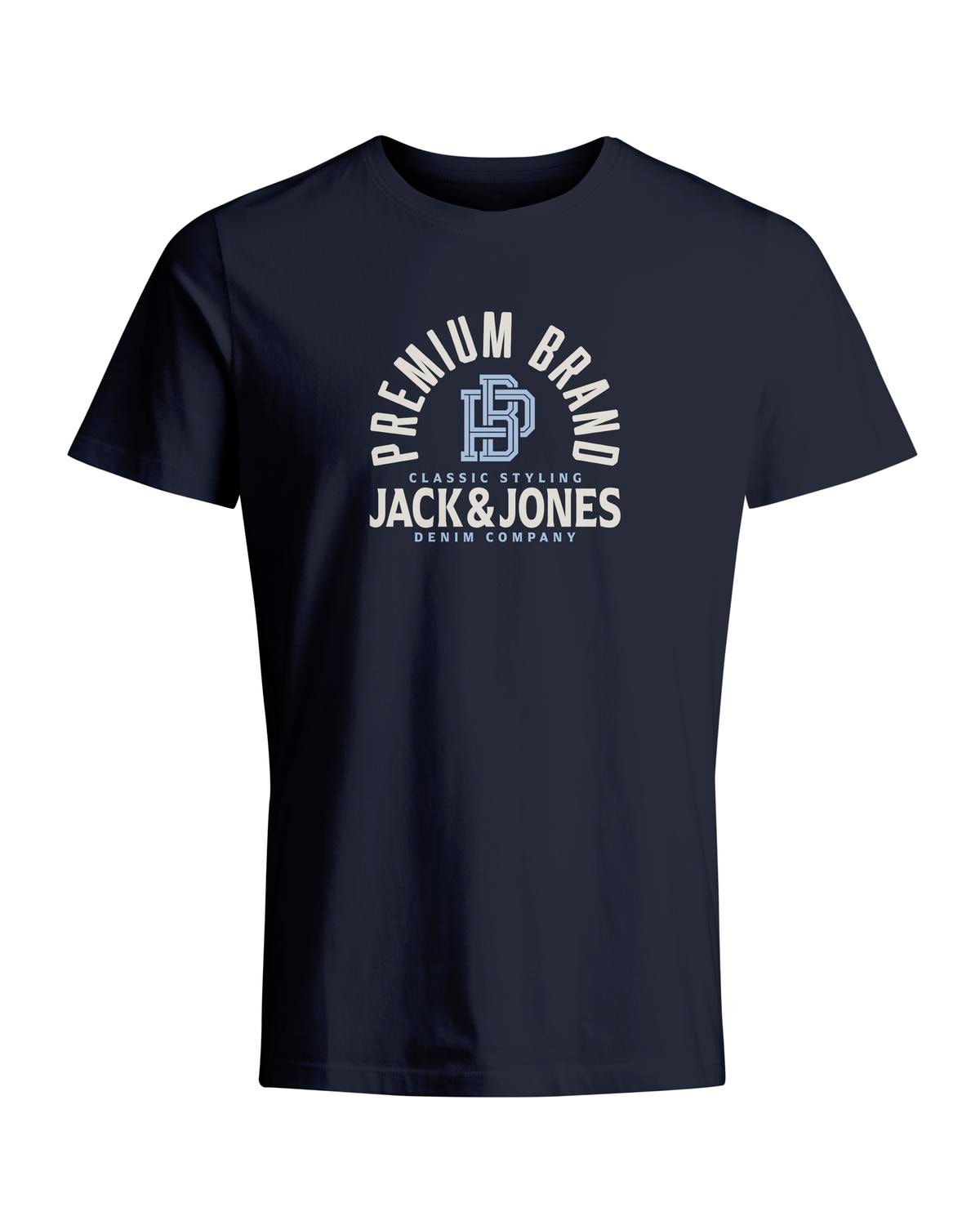 Jack & Jones Gedruckt Rundhals T-shirt -Navy Blazer - 12255165
