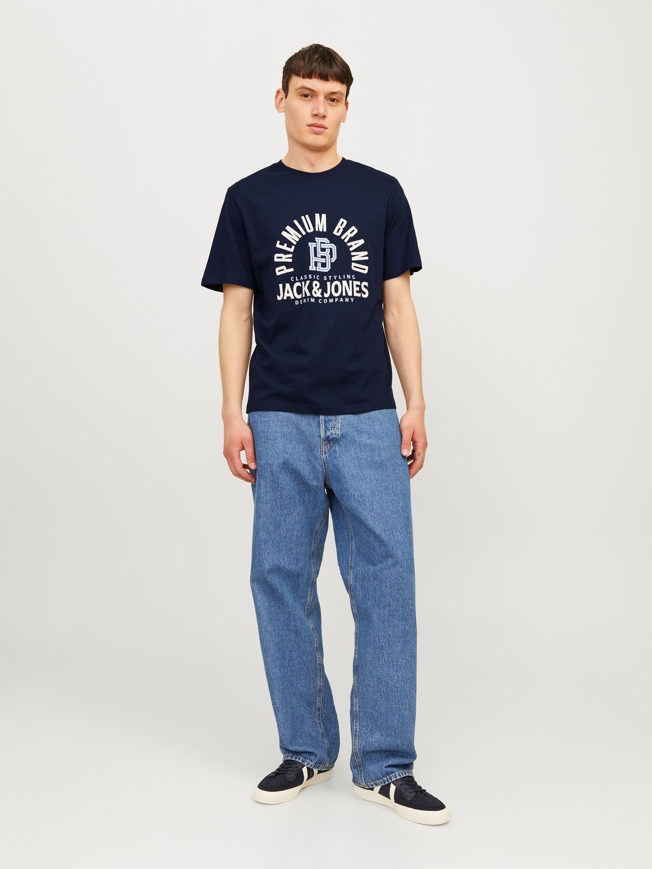 Jack & Jones Bedrukt Ronde hals T-shirt -Navy Blazer - 12255165