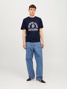 Jack & Jones Gedruckt Rundhals T-shirt -Navy Blazer - 12255165