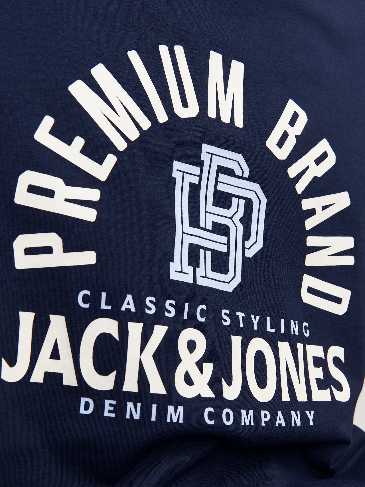 Jack & Jones Nadruk Okrągły dekolt T-shirt -Navy Blazer - 12255165