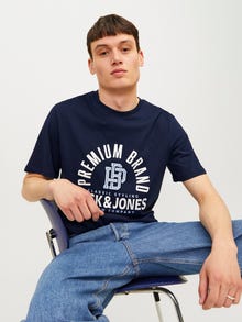 Jack & Jones Printed Crew neck T-shirt -Navy Blazer - 12255165