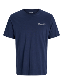 JACK & JONES Herren T-Shirt – Regular Fit, Bedruckt, Aus Baumwolle, Cremefarben