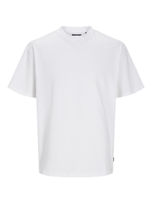 Jack & Jones Ensfarvet Crew neck T-shirt -White - 12255176
