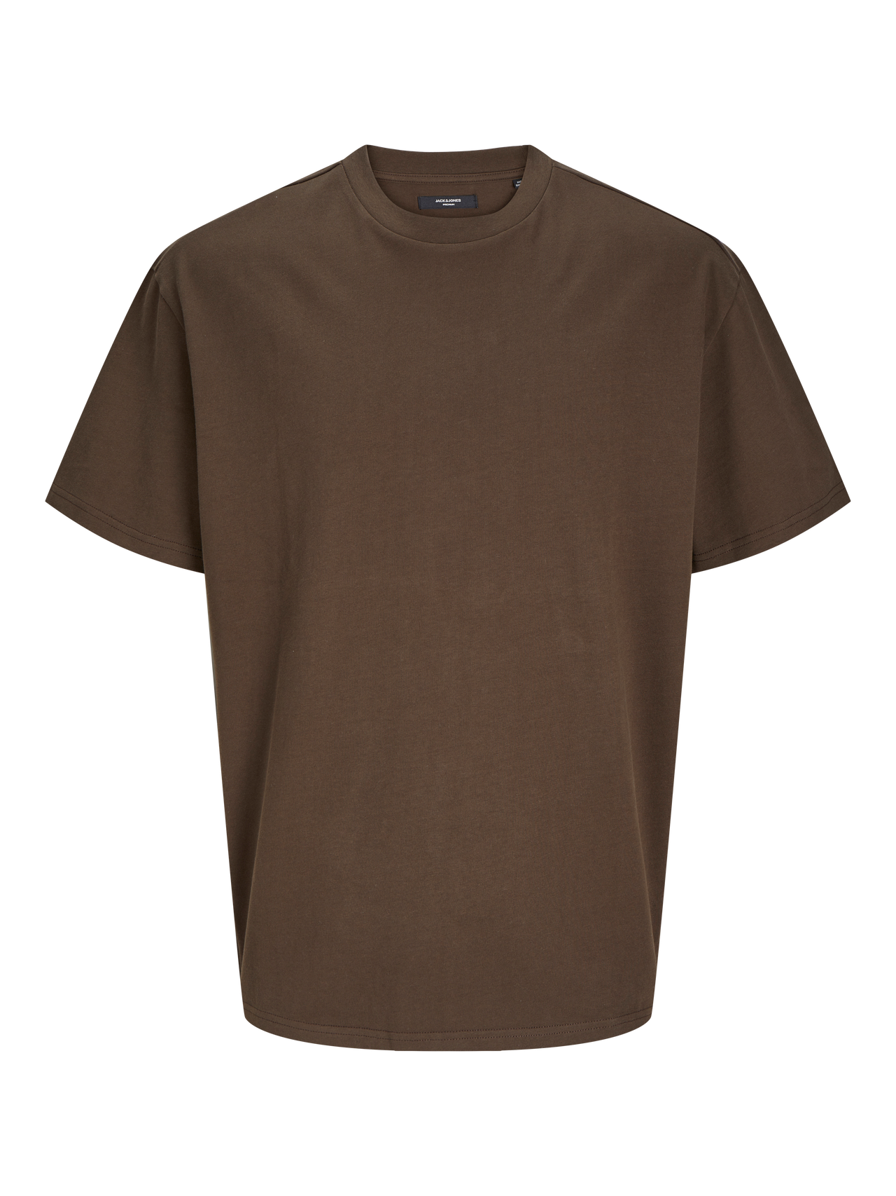 Jack & Jones Vienspalvis Apskritas kaklas Marškinėliai -Chocolate Brown - 12255176