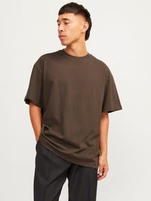 Jack & Jones Plain Crew neck T-shirt -Chocolate Brown - 12255176