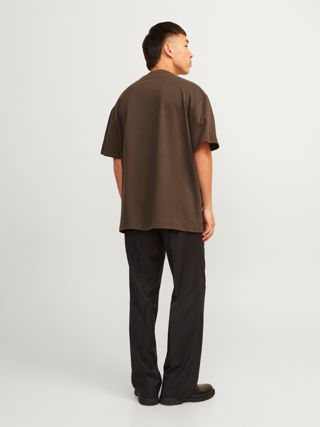 Jack & Jones Vienspalvis Apskritas kaklas Marškinėliai -Chocolate Brown - 12255176