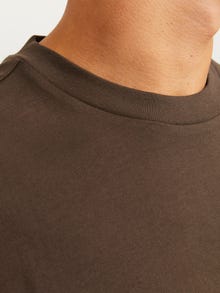 Jack & Jones Yksivärinen Pyöreä pääntie T-paita -Chocolate Brown - 12255176