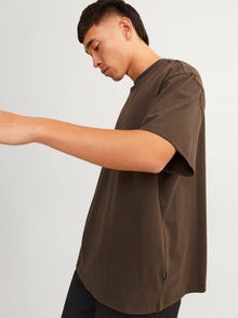 Jack & Jones Enfärgat Rundringning T-shirt -Chocolate Brown - 12255176