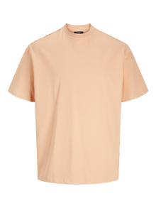 Jack & Jones Ensfarvet Crew neck T-shirt -Peach Nougat  - 12255176
