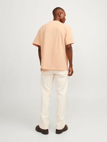 Jack & Jones Gładki Okrągły dekolt T-shirt -Peach Nougat  - 12255176