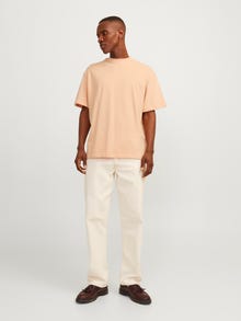 Jack & Jones Einfarbig Rundhals T-shirt -Peach Nougat  - 12255176