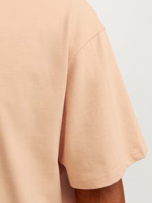 Jack & Jones Enfärgat Rundringning T-shirt -Peach Nougat  - 12255176