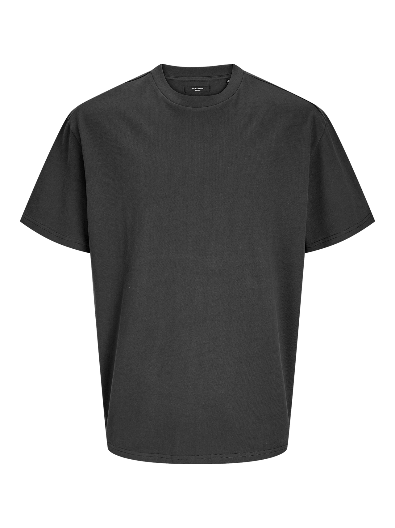 Jack & Jones Yksivärinen Pyöreä pääntie T-paita -Asphalt - 12255176