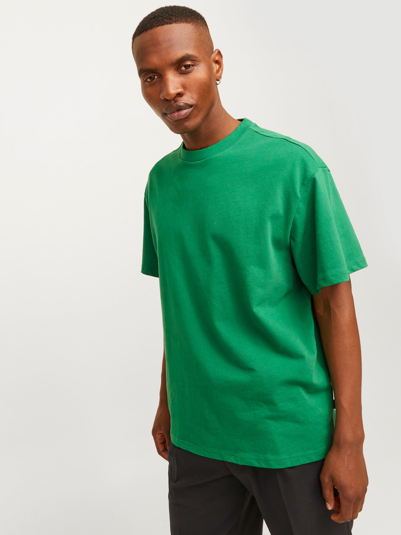 Jack & Jones Einfarbig Rundhals T-shirt -Verdant Green - 12255176