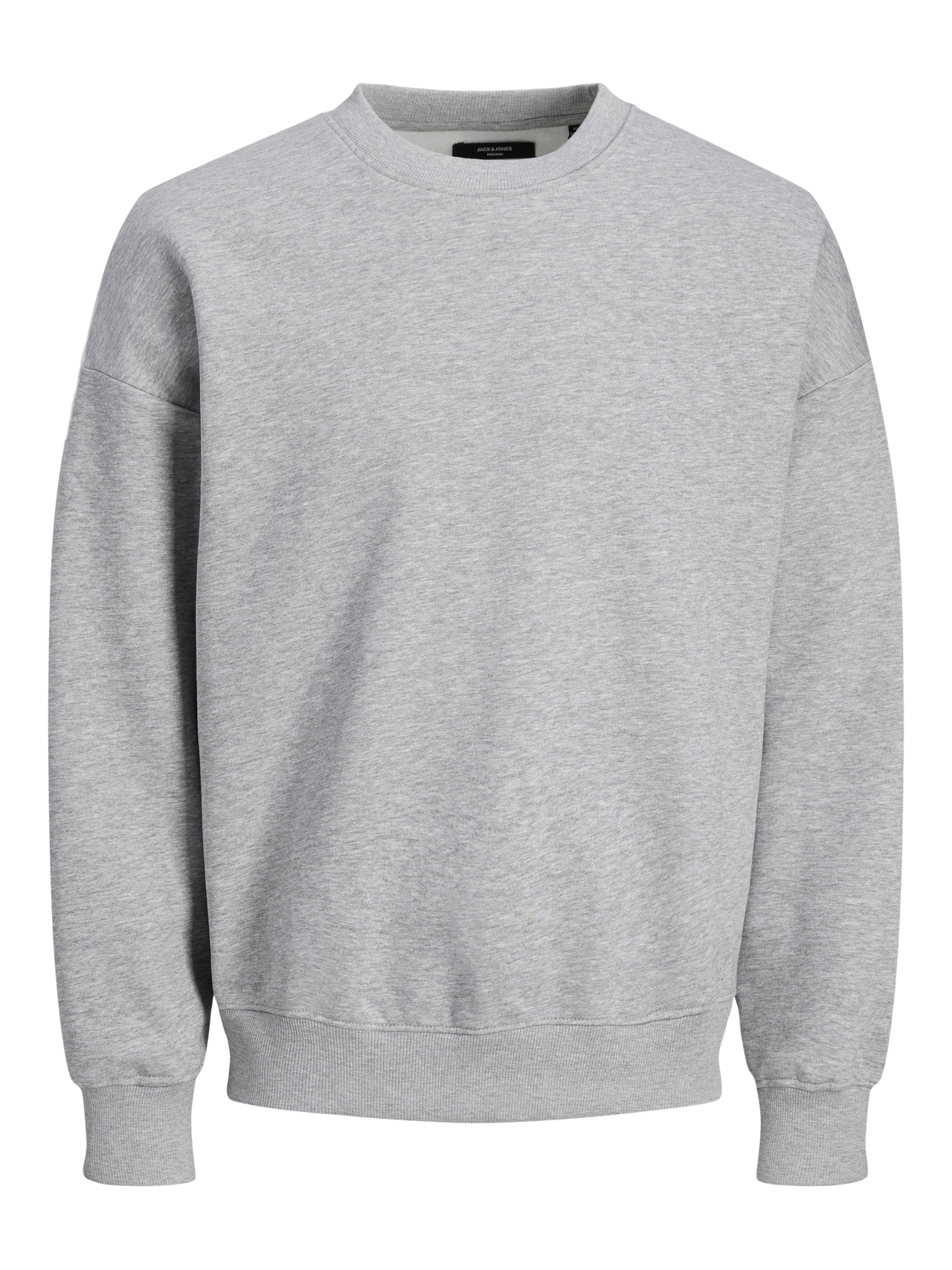 Jack & Jones Plain Crew neck Sweatshirt -Light Grey Melange - 12255177