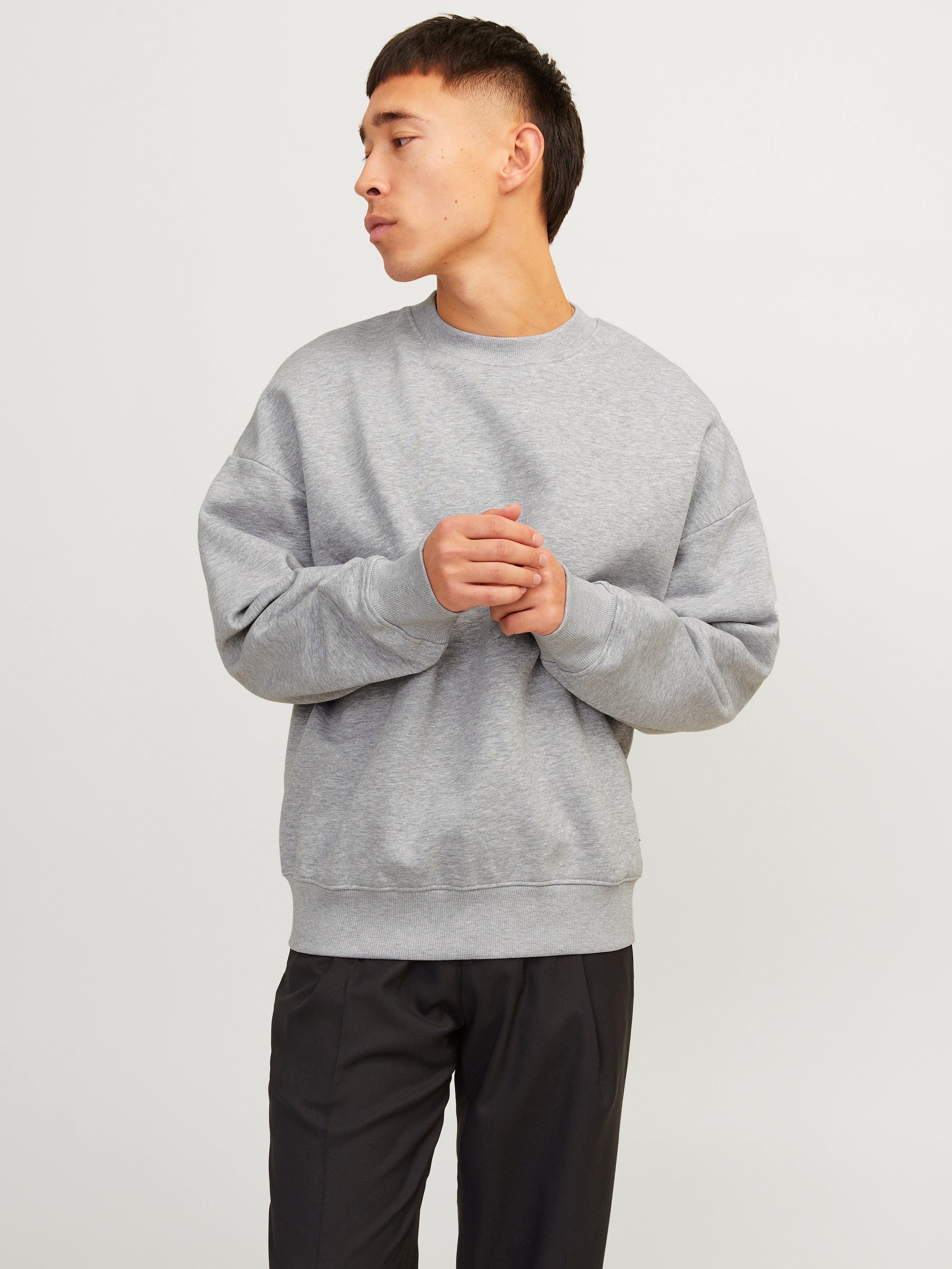 Plain Sweatshirt Light Grey Jack Jones