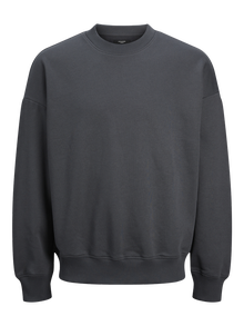 Jack & Jones Plain Crewn Neck Sweatshirt -Asphalt - 12255177
