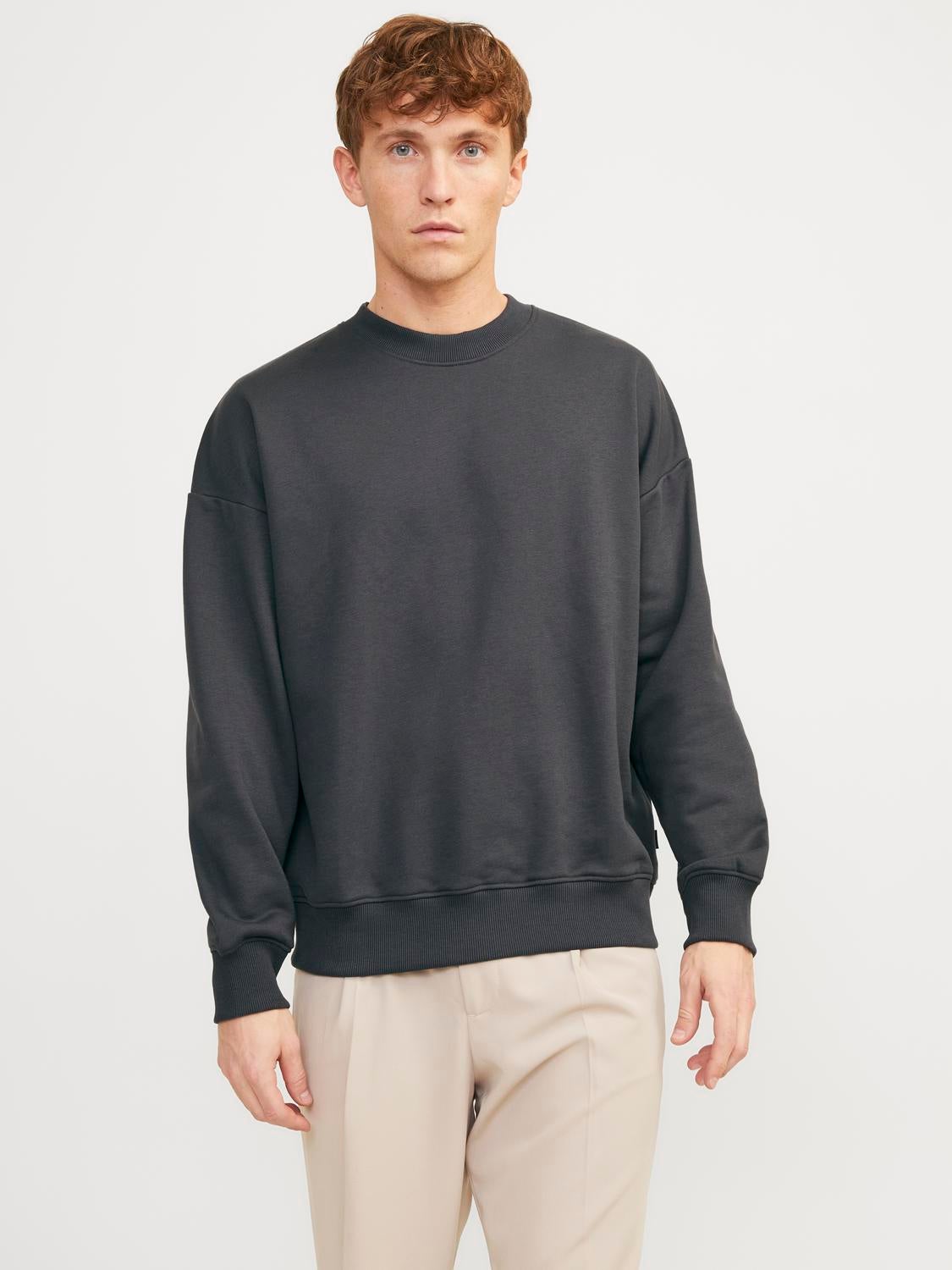 Plain Sweatshirt Dark Grey Jack Jones