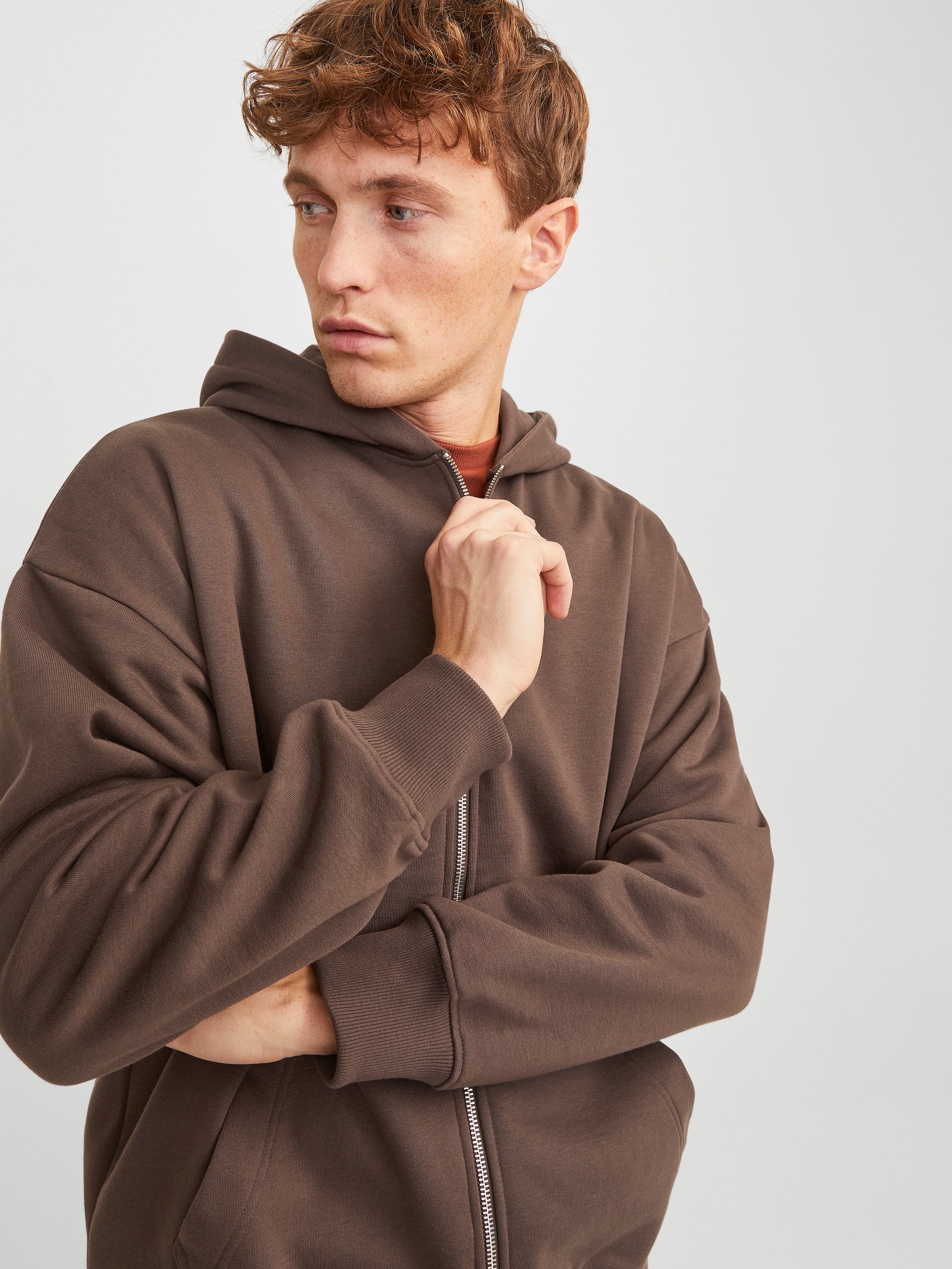 Jack & Jones Plain Zip Hoodie - 12255183