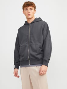 Jack & Jones Sweat à capuche zippé Uni -Asphalt - 12255183