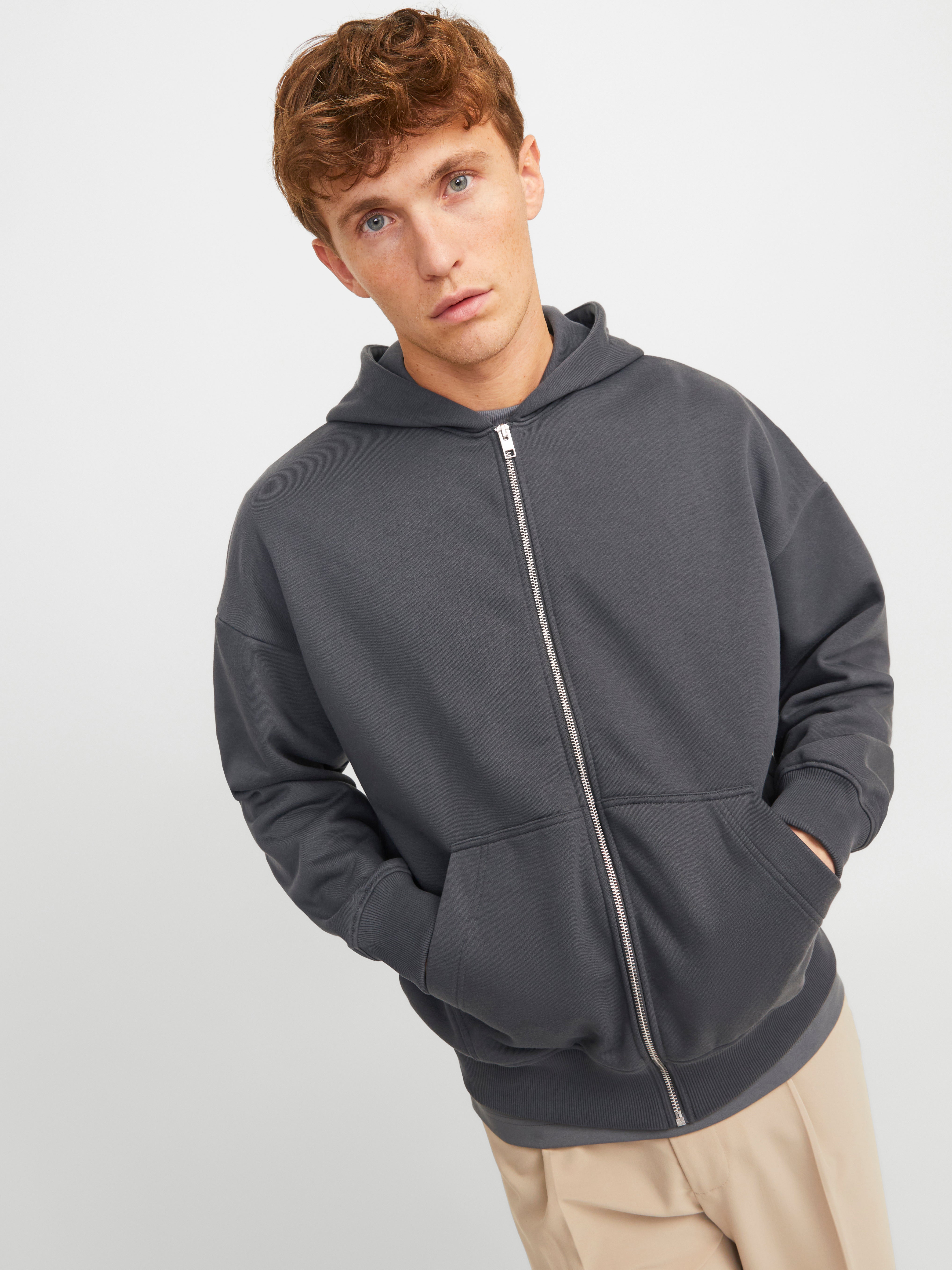 Jack & Jones Plain Zip Hoodie - 12255183