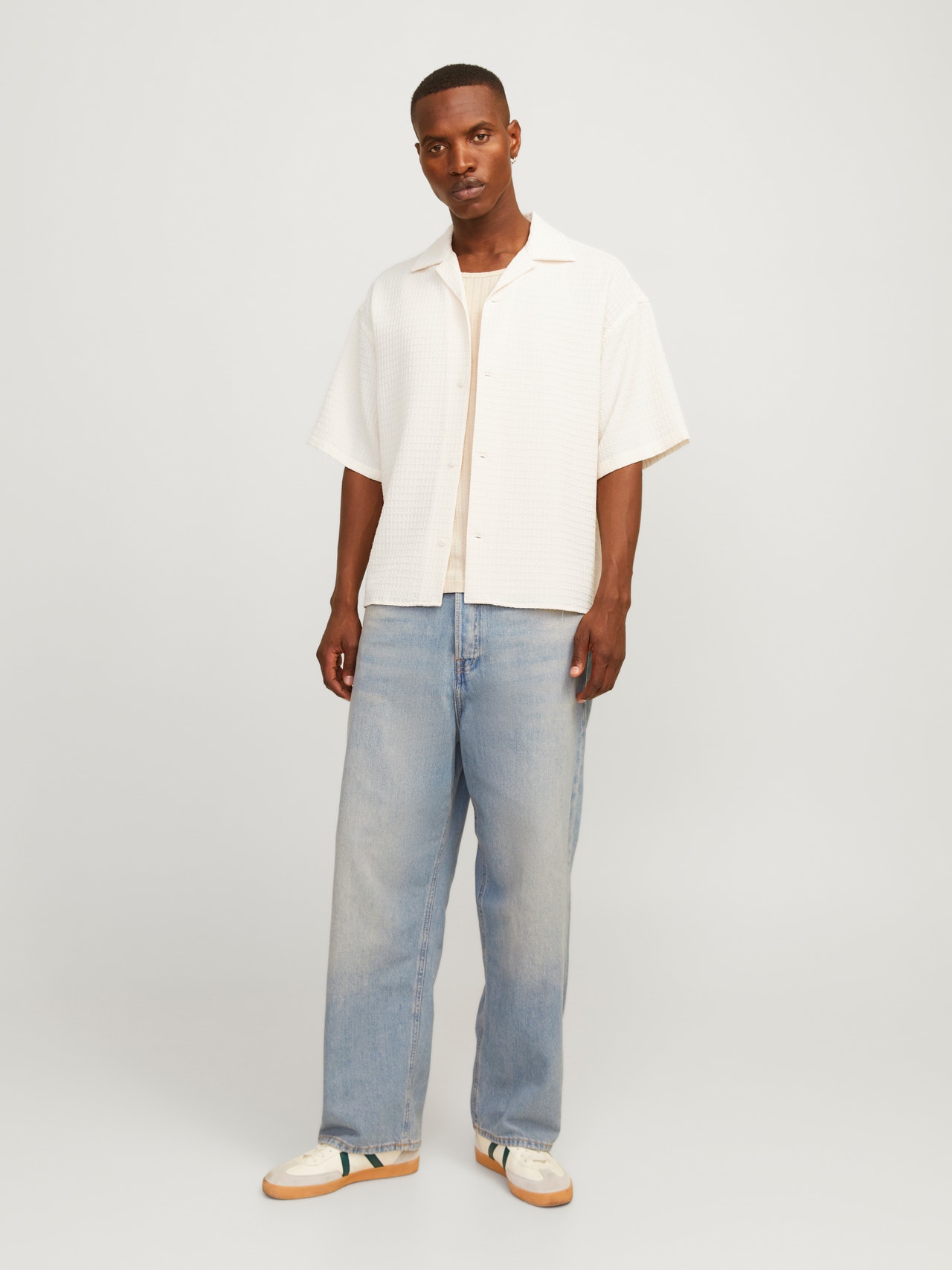 Jack & Jones Wide Fit Hawaii-Hemd -Buttercream - 12255225