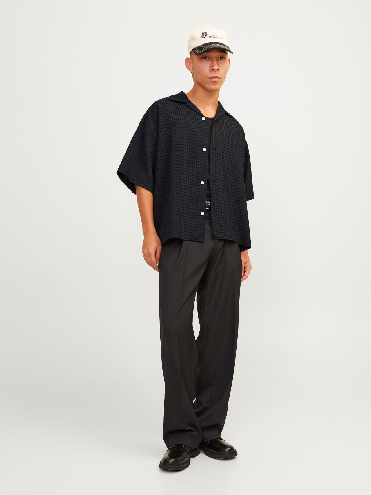 Jack & Jones Wide Fit Resort shirt -Black - 12255225