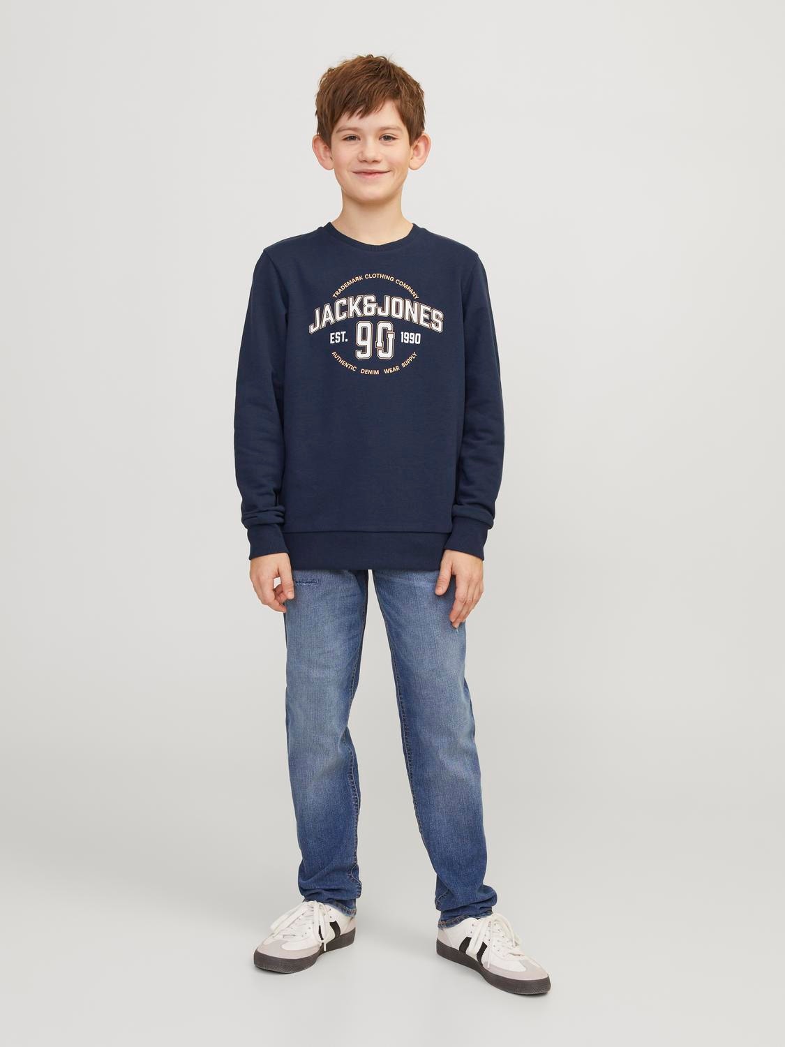 Jack & Jones Gedruckt Sweatshirt mit Rundhals Für jungs -Navy Blazer - 12255256