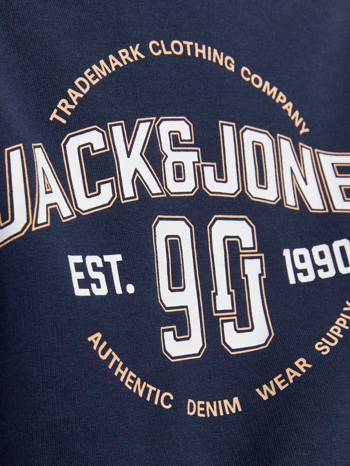 Jack & Jones Printed Crew neck Sweatshirt For boys -Navy Blazer - 12255256