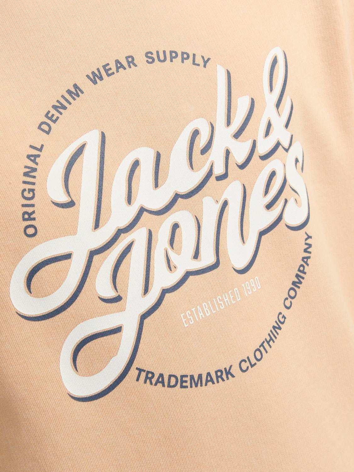 Jack & Jones Tryck Crewneck tröja För pojkar -Apricot Ice  - 12255256