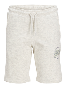 Jack & Jones Slim Fit Sweatshorts För pojkar -White Melange - 12255265