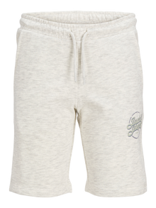 Jack & Jones Slim Fit Sweat shorts For boys -White Melange - 12255265
