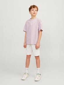 Jack & Jones Slim Fit Sweat shorts For boys -White Melange - 12255265