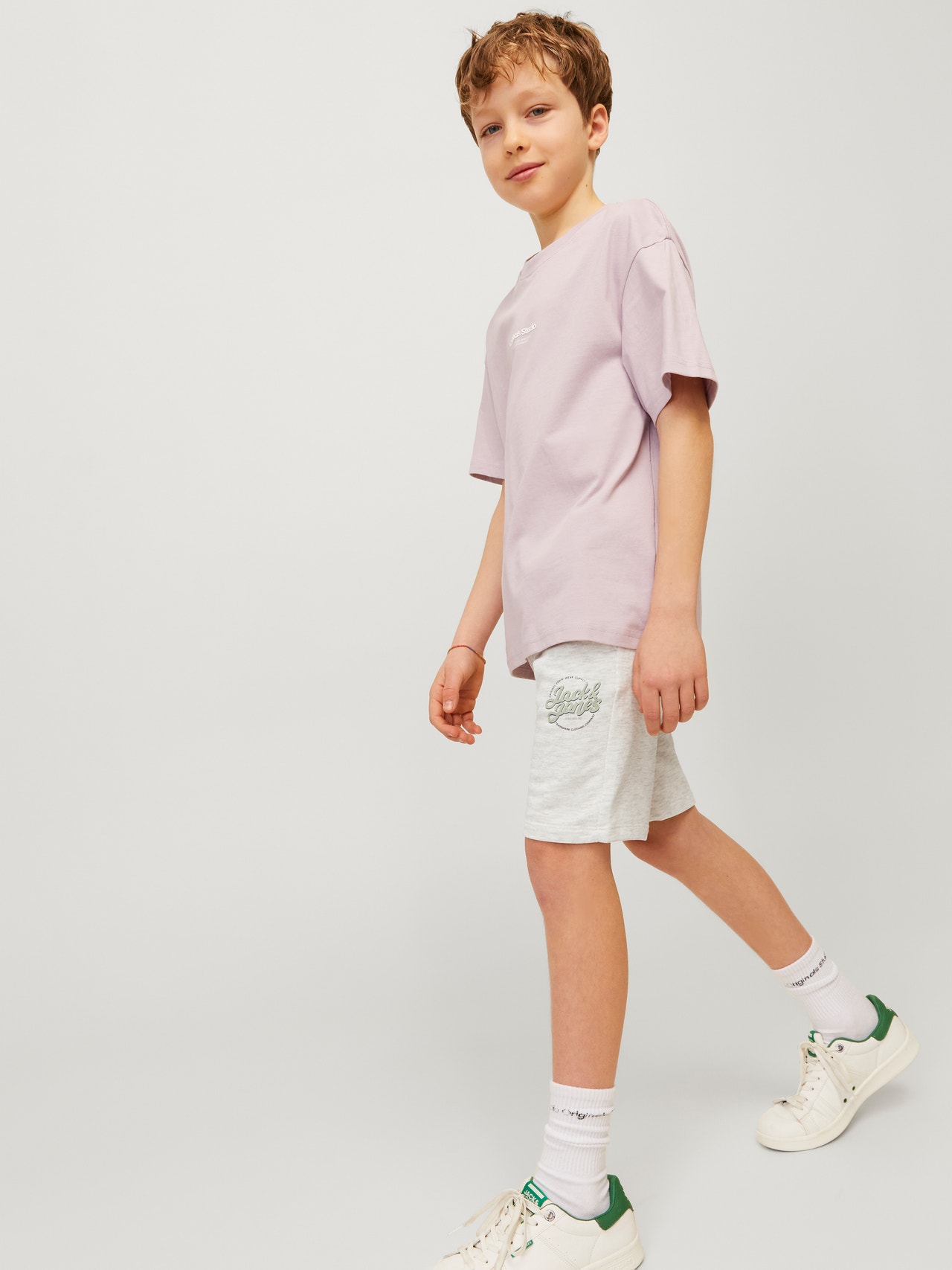 Jack & Jones Slim Fit Kraťasy na potění Junior -White Melange - 12255265