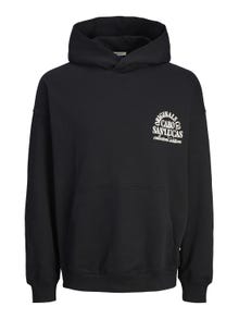 Jack & Jones Gedrukt Hoodie -Black - 12255311