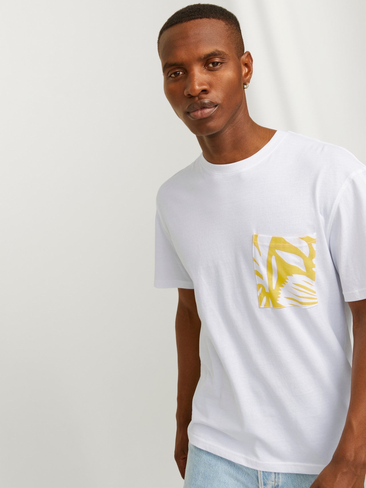 Jack & Jones Tryck Rundringning T-shirt -Bright White - 12255376