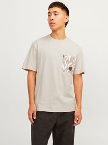 Jack & Jones Nyomott mintás Környak Trikó -Moonbeam - 12255376