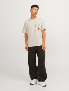 Jack & Jones Potištěný Kruhový výstřih Tričko -Moonbeam - 12255376