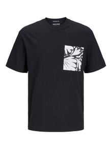 Jack & Jones Printet Crew neck T-shirt -Black - 12255376