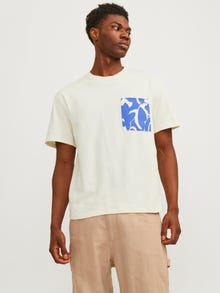 Jack & Jones Printed Crew neck T-shirt -Buttercream - 12255376