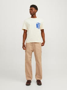 Jack & Jones Potištěný Kruhový výstřih Tričko -Buttercream - 12255376