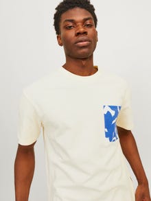 Jack & Jones Printet Crew neck T-shirt -Buttercream - 12255376