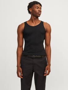 Jack & Jones Ühevärviline Ümmargune kaelus Särgik -Black - 12255378