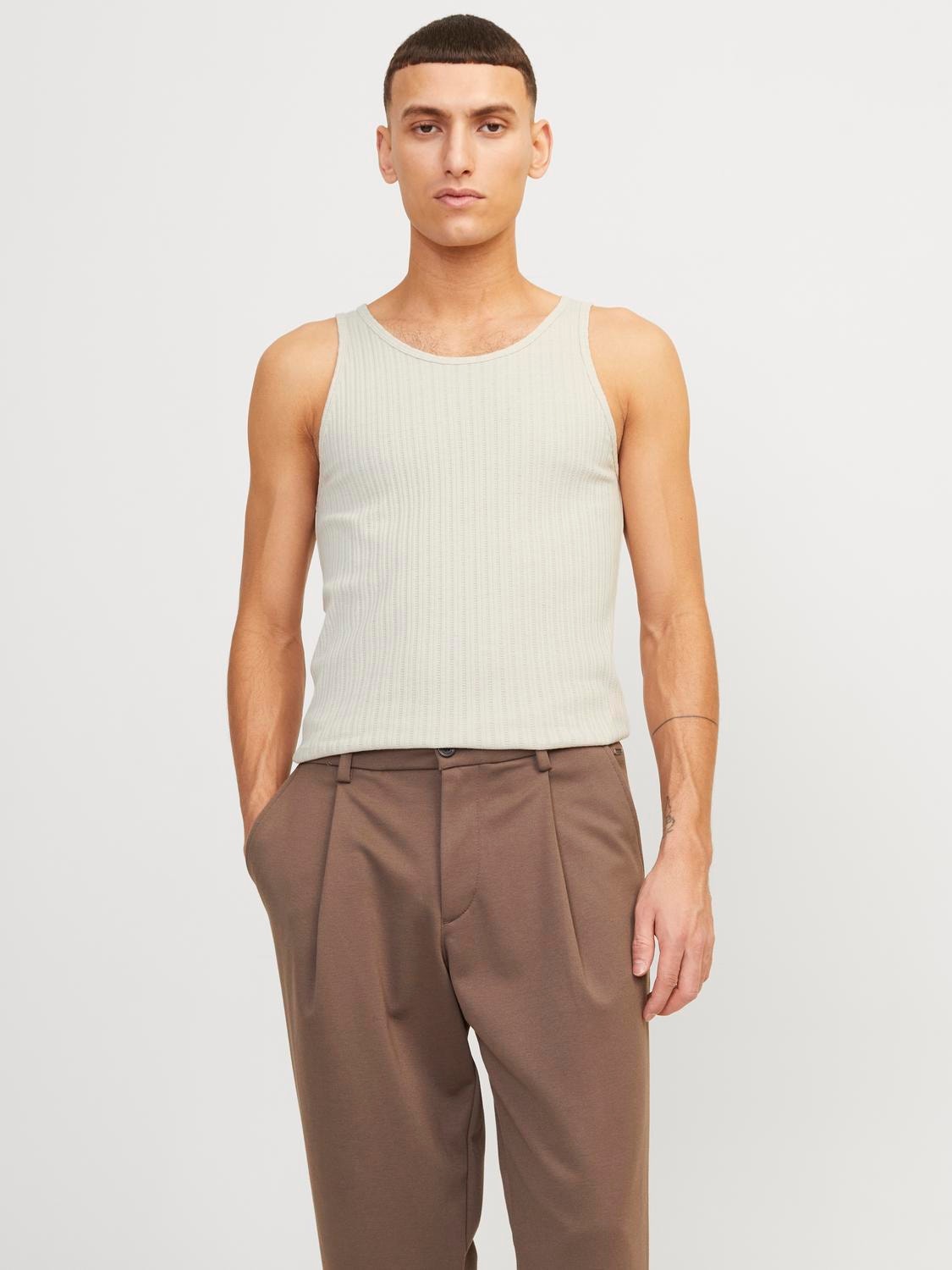 Jack & Jones Plain Crew neck Tank top -Moonbeam - 12255378