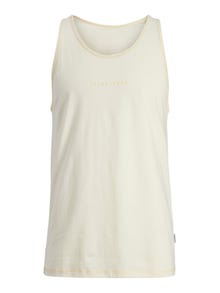 Jack & Jones Printed Crew neck Tank top -Buttercream - 12255383