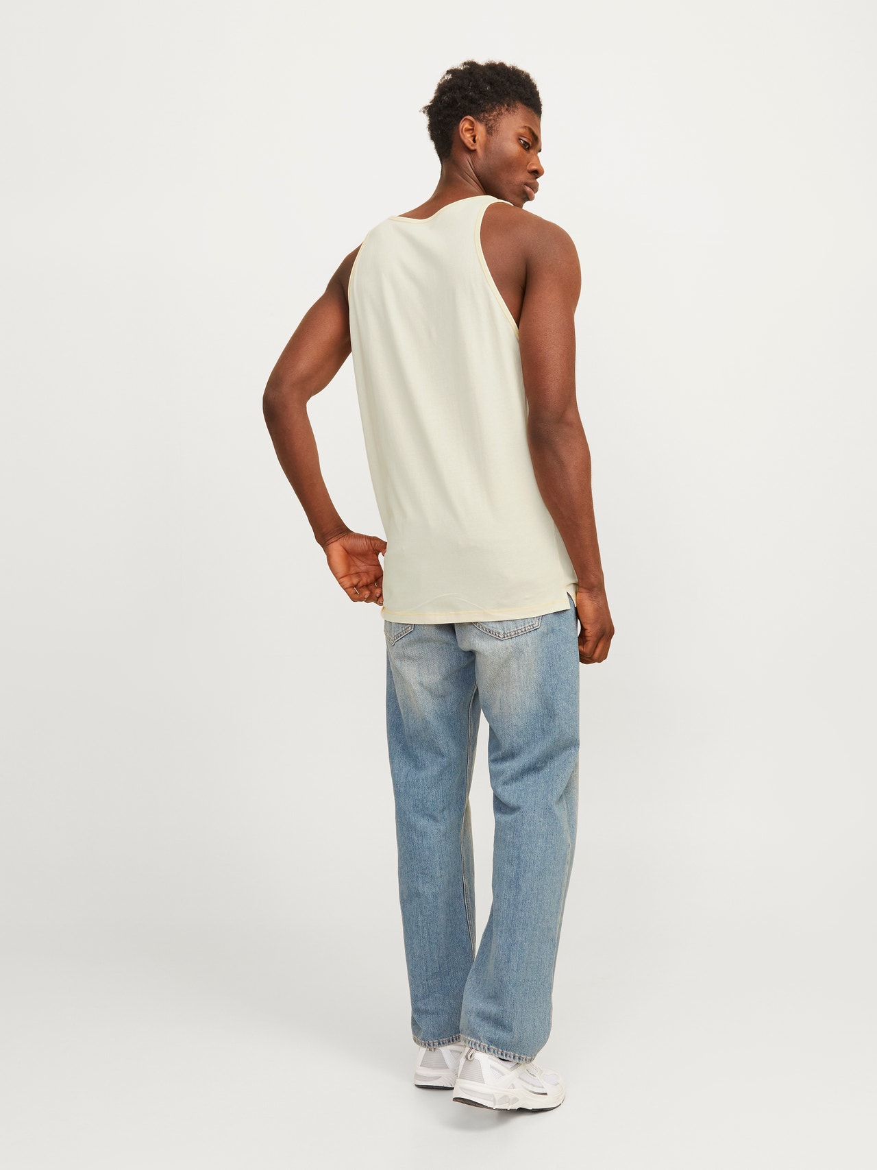 Jack & Jones Nadruk Okrągły dekolt Koszulka bokserka -Buttercream - 12255383