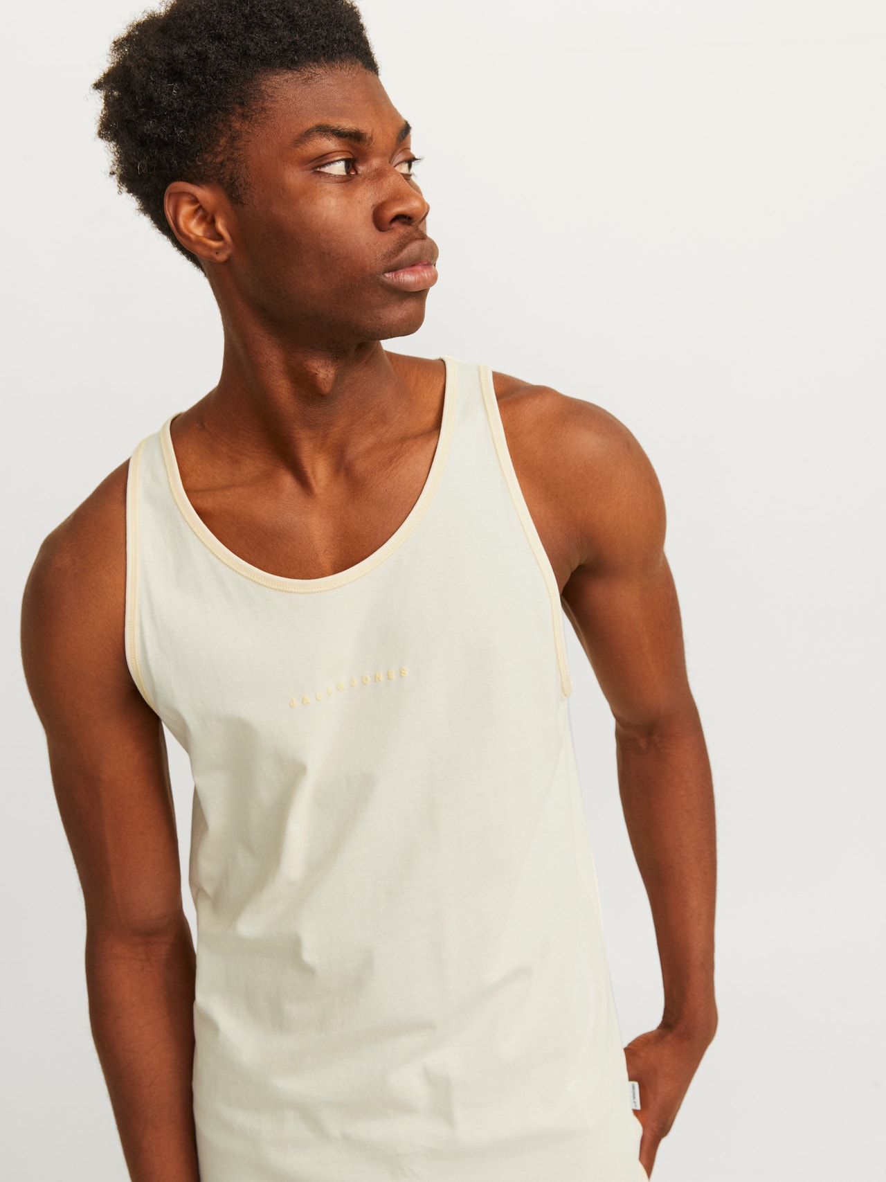 Jack & Jones Bedrukt Ronde hals Tank top -Buttercream - 12255383