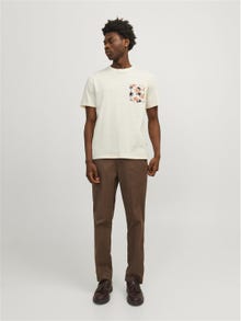 Jack & Jones Spausdintas raštas Apskritas kaklas Marškinėliai -Buttercream - 12255388