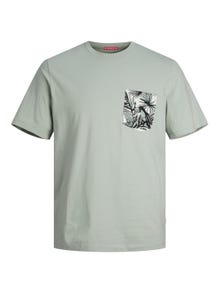 Jack & Jones Printed Crew Neck T-shirt -Gray Mist - 12255388