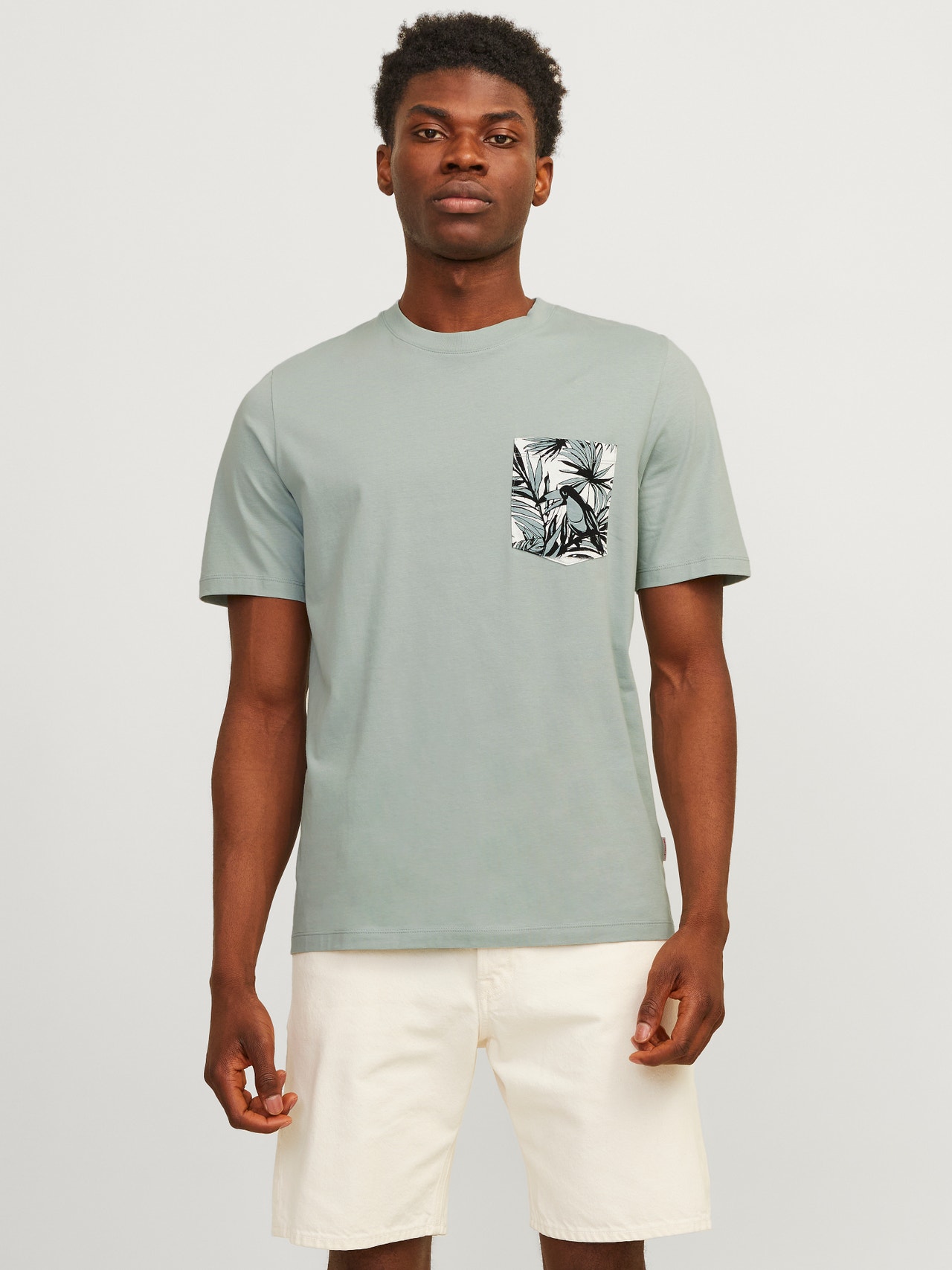 Jack & Jones Nadruk Okrągły dekolt T-shirt -Gray Mist - 12255388